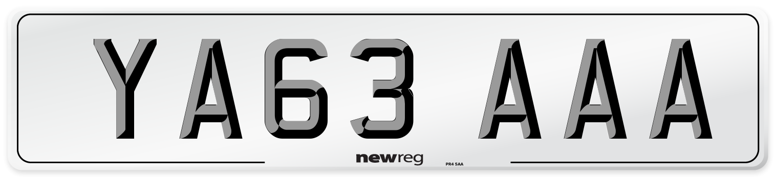 YA63 AAA Number Plate from New Reg